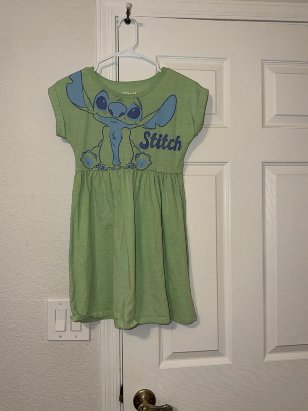 Disney Green Stitch Graphic Casual Dress